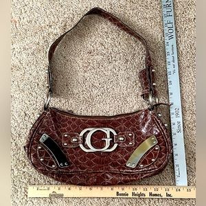 Guess patent leather brown bag